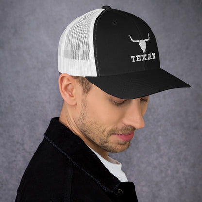 Texan Trucker Hat Texas Longhorn Skull Cap