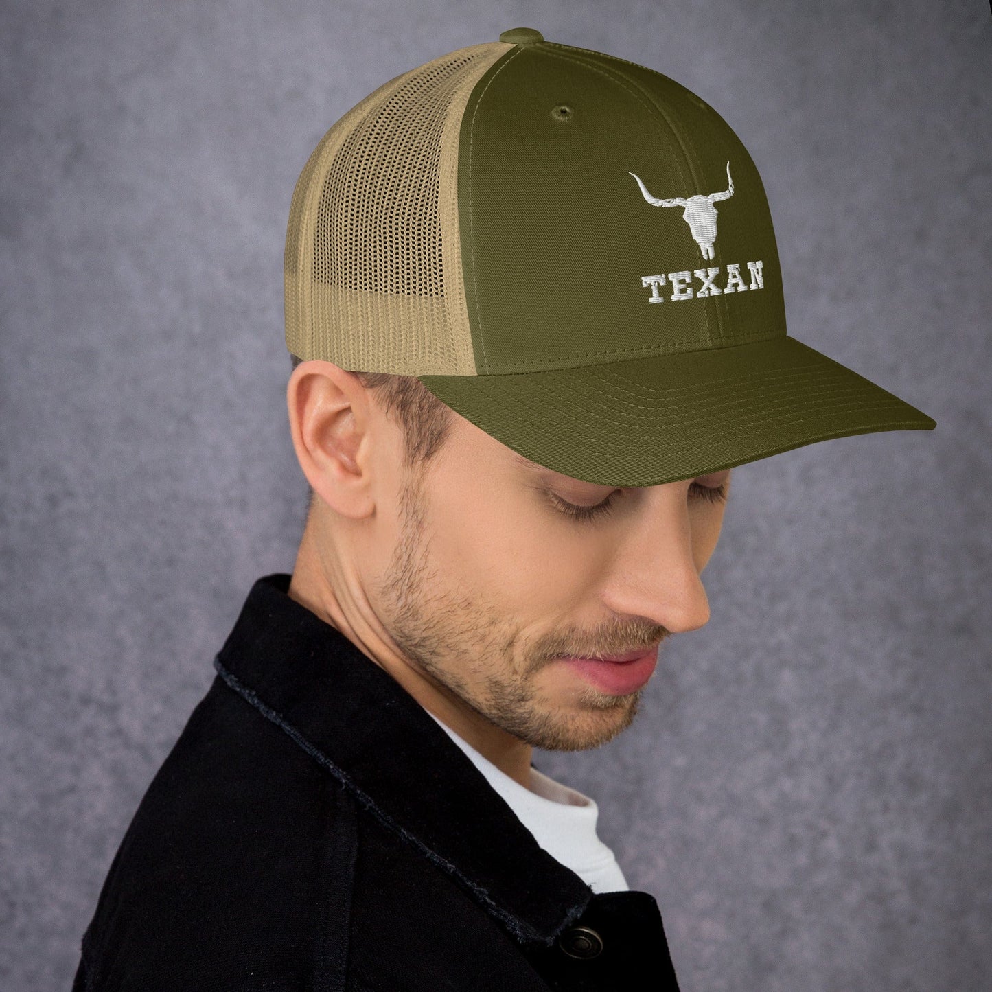 Texan Trucker Hat Texas Longhorn Skull Cap