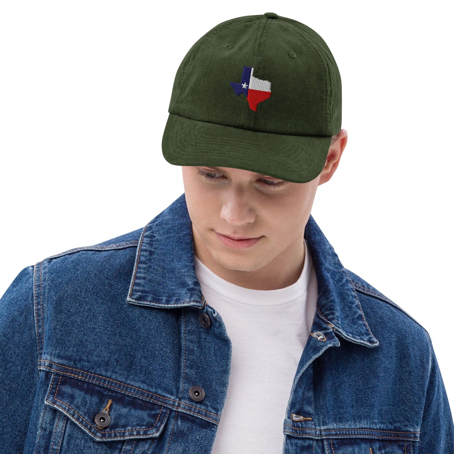 Texas Lone star sτate map Embroidered Corduroy Hat