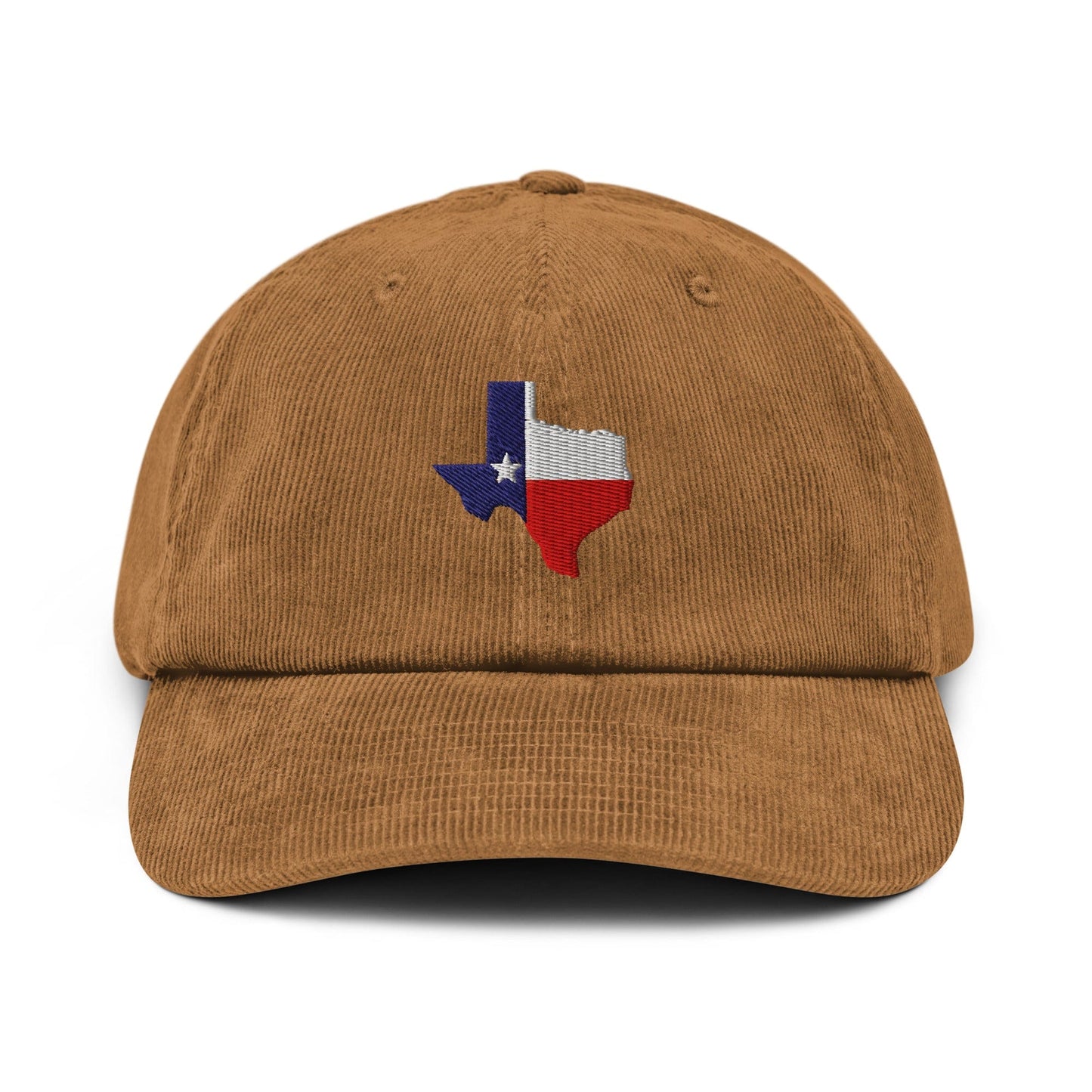 Texas Lone star sτate map Embroidered Corduroy Hat Camel