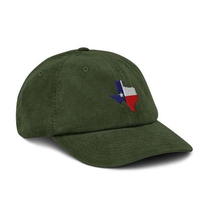 Texas Lone star sτate map Embroidered Corduroy Hat