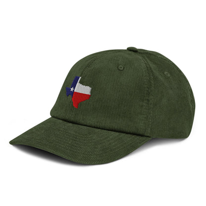 Texas Lone star sτate map Embroidered Corduroy Hat