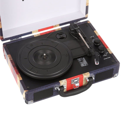 the Journey Bluetooth Suitcase Record Player with 3-Speed Turntable (Union Jack) Union Jack