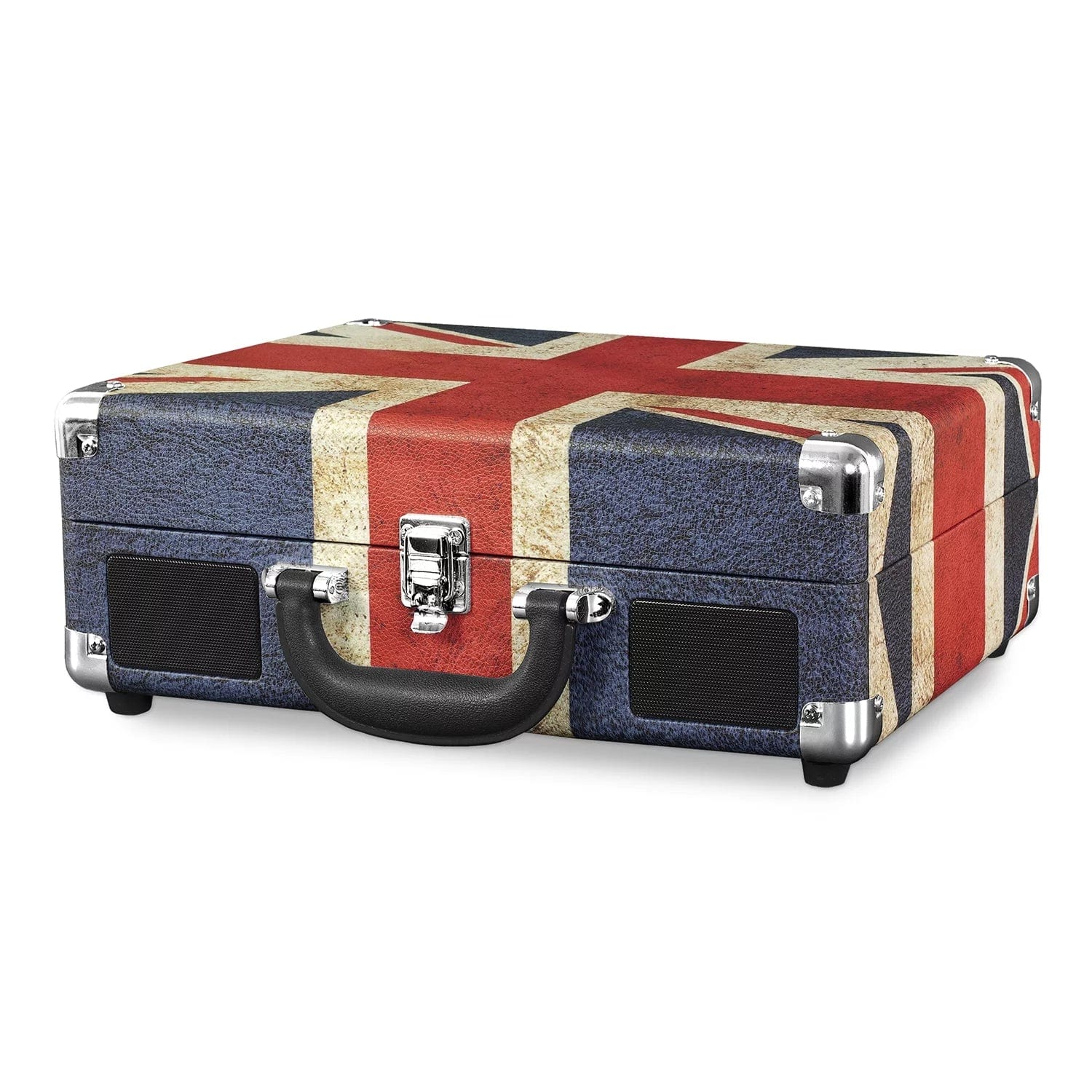 the Journey Bluetooth Suitcase Record Player with 3-Speed Turntable (Union Jack) Union Jack