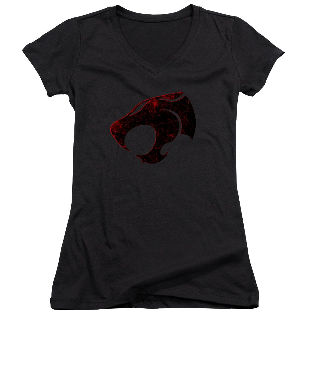 Thundera Distressed Thundercats Sign - Women's V-Neck