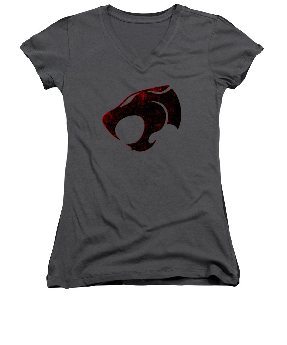 Thundera Distressed Thundercats Sign - Women's V-Neck