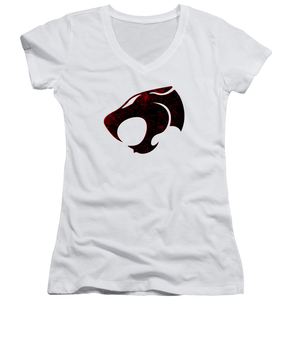 Thundera Distressed Thundercats Sign - Women's V-Neck