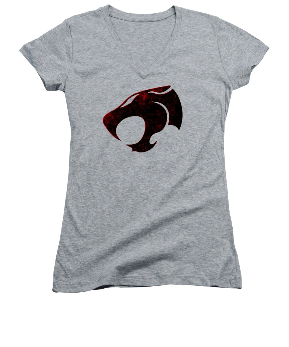 Thundera Distressed Thundercats Sign - Women's V-Neck