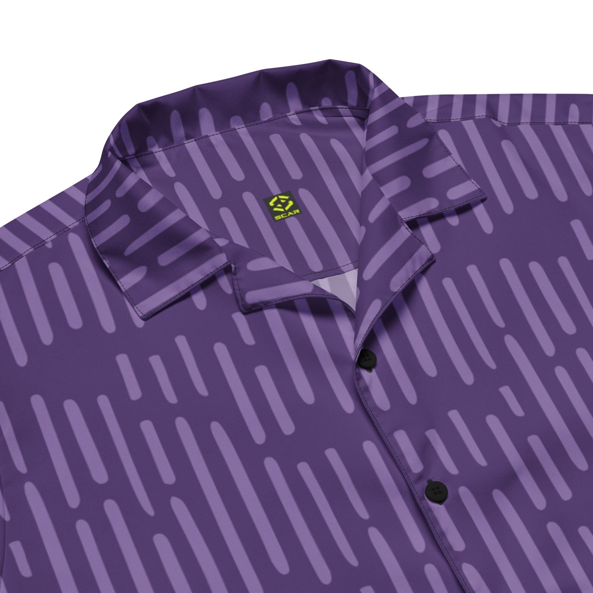 Trendy Purple pattern button Shirt