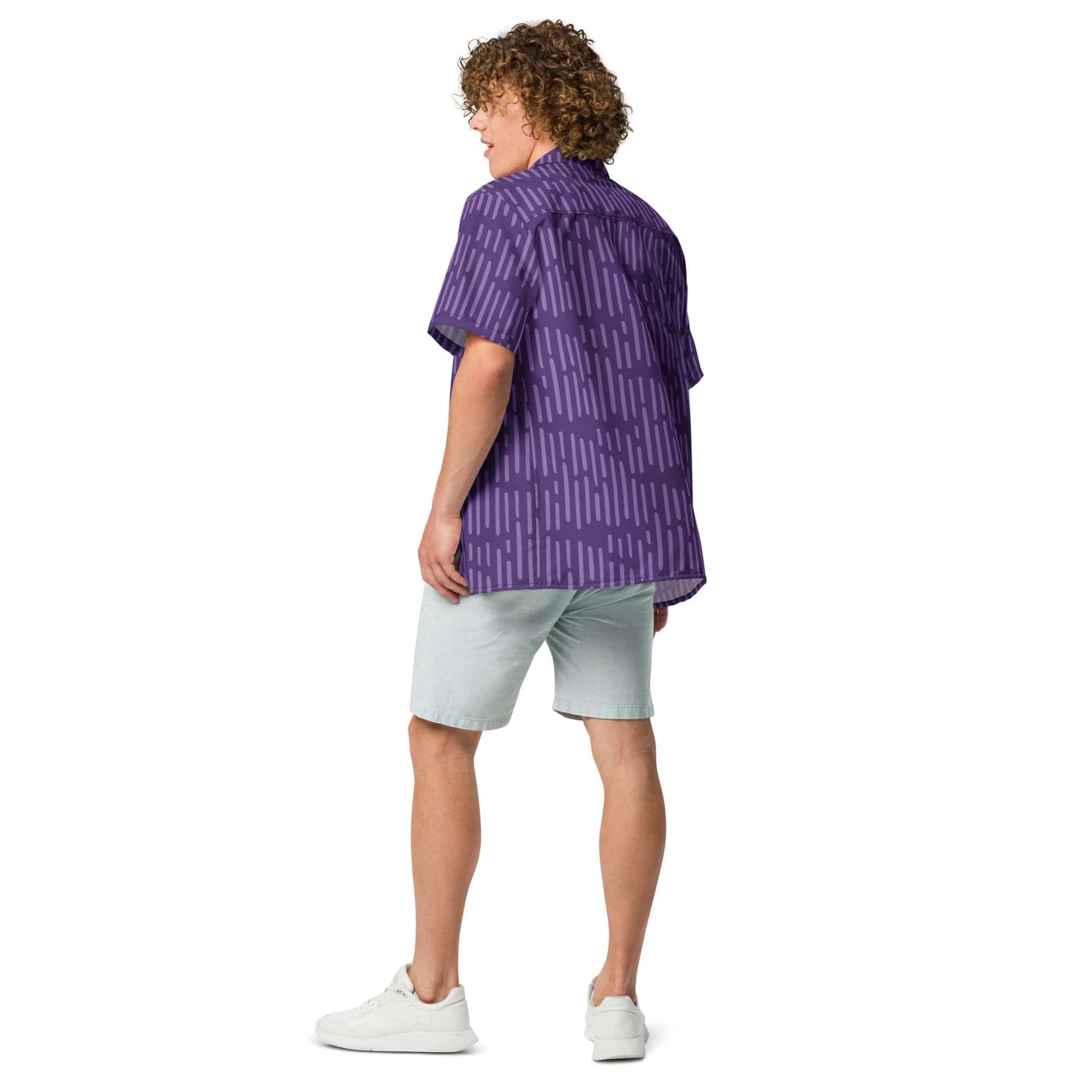 Trendy Purple pattern button Shirt