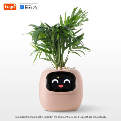 Tuya Ivy Smart Planter,Endless Fun over 49 Rich Expressions,7 Smart Sensors,Ai Chips Make Raising Plants Easy and Fun Light Pink