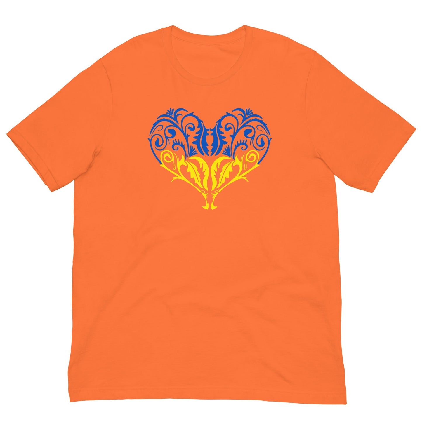 Ukraine flag heart T-shirt Orange / XS