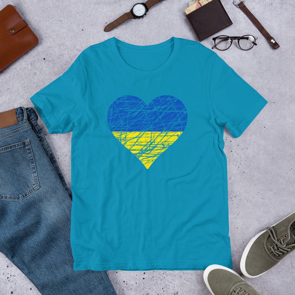 Ukraine Heart Flag Ukrajina T-shirt