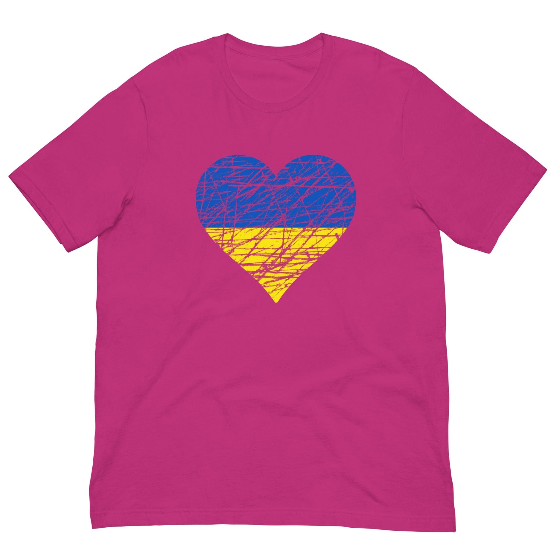 Ukraine Heart Flag Ukrajina T-shirt Berry / S
