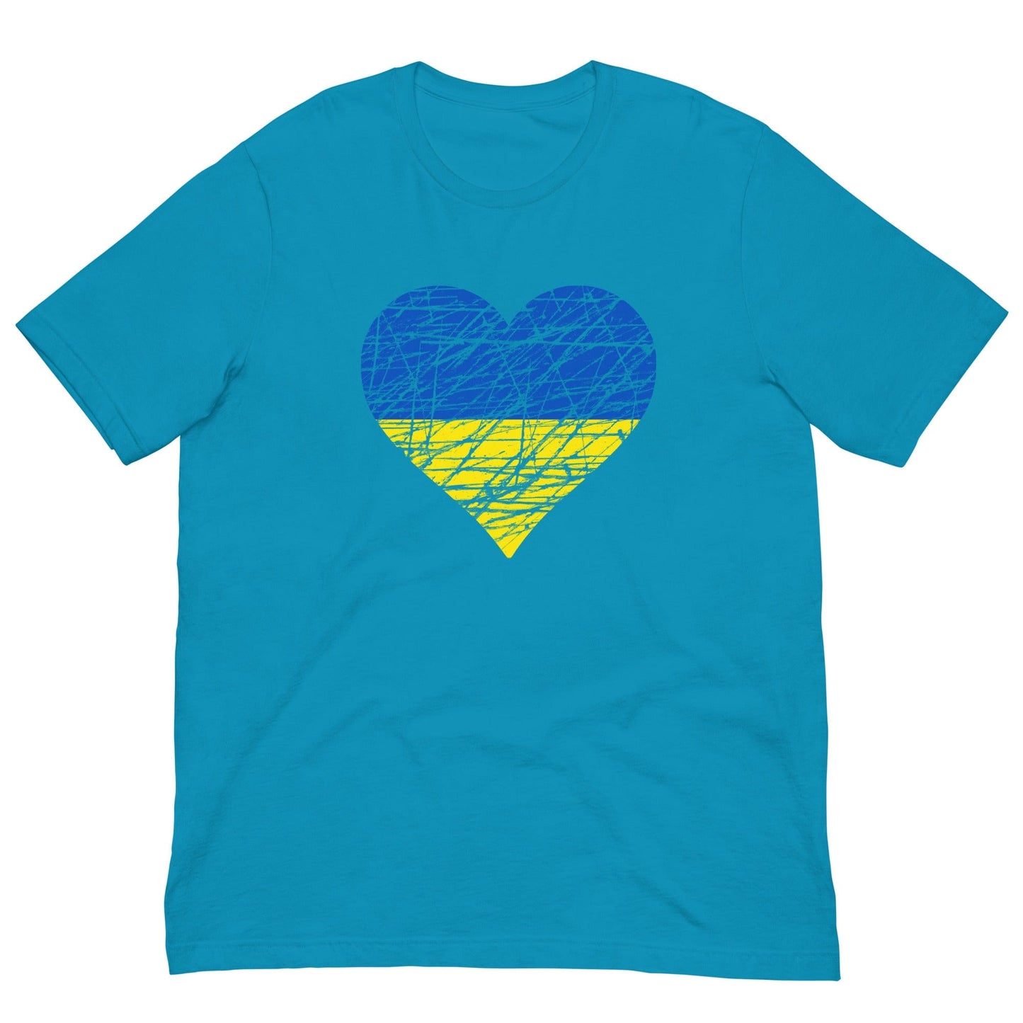 Ukraine Heart Flag Ukrajina T-shirt Aqua / S