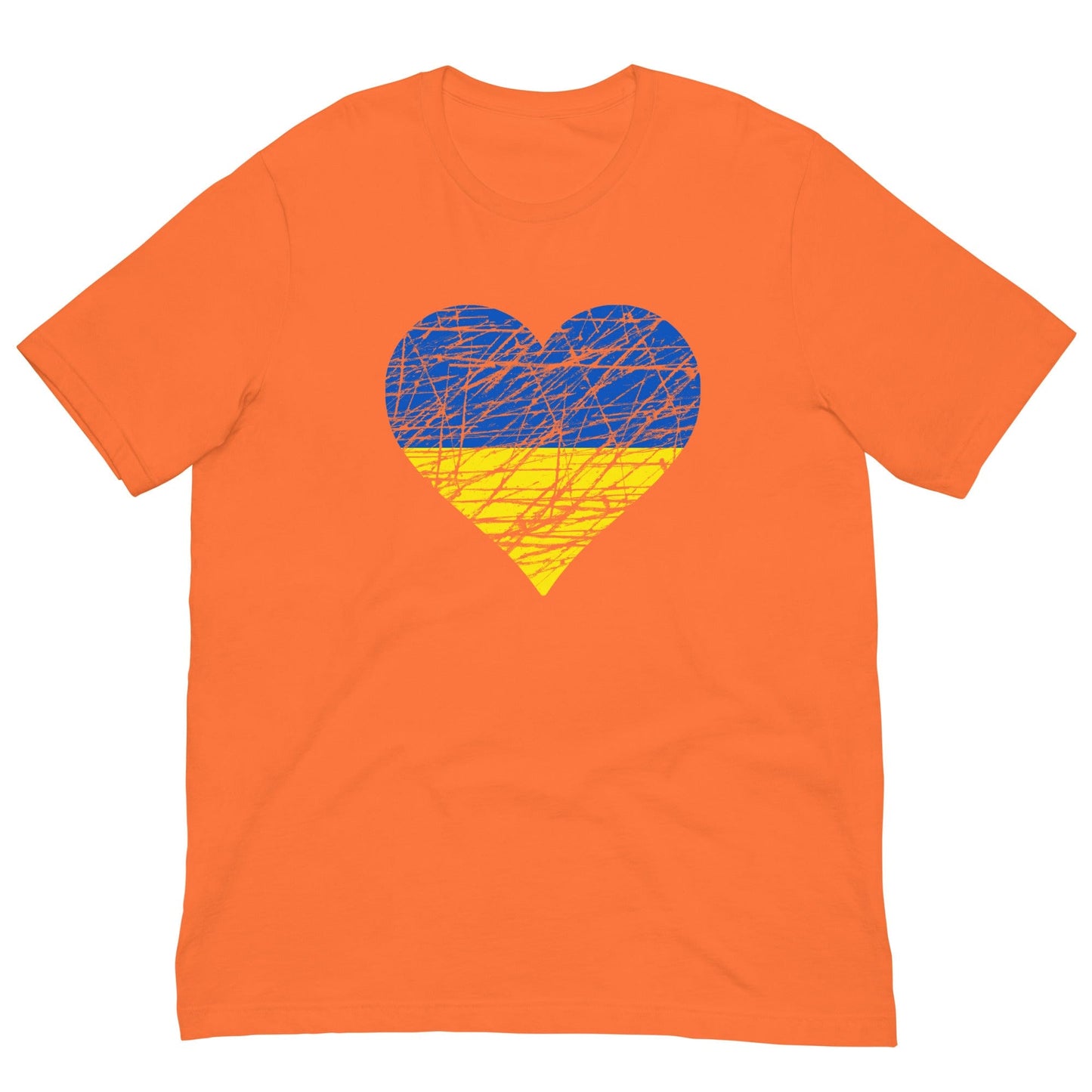 Ukraine Heart Flag Ukrajina T-shirt Orange / XS