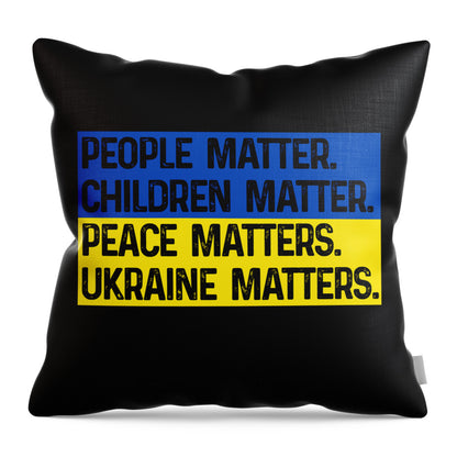 Ukraine Matters Ukrainian Flag - Throw Pillow