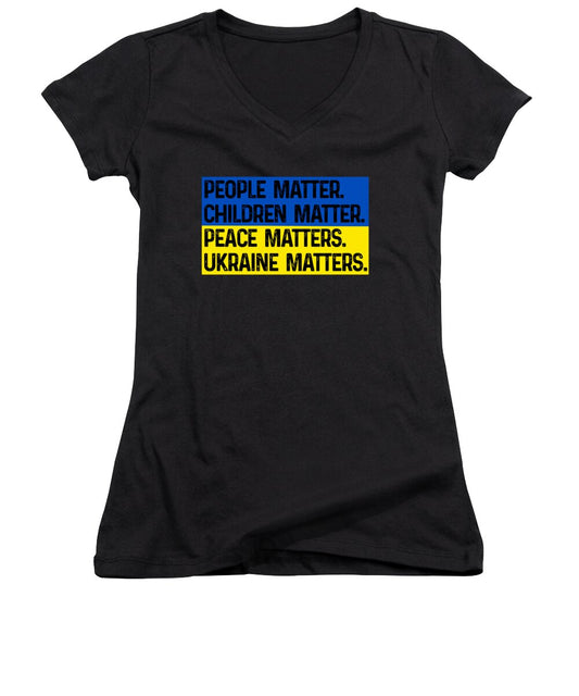 Ukraine Matters Ukrainian Flag - Women's V-Neck