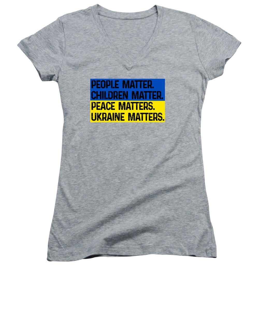 Ukraine Matters Ukrainian Flag - Women's V-Neck