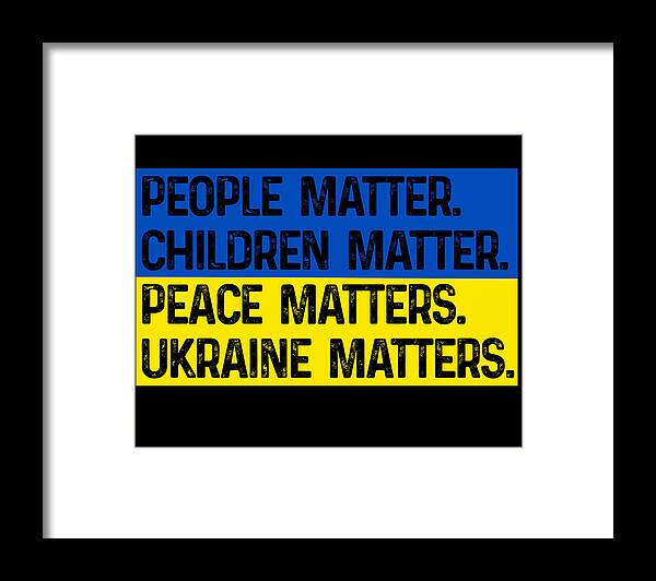 Ukraine Matters Ukrainian Flag - Framed Print
