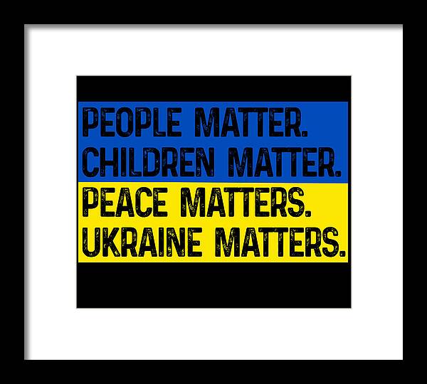 Ukraine Matters Ukrainian Flag - Framed Print