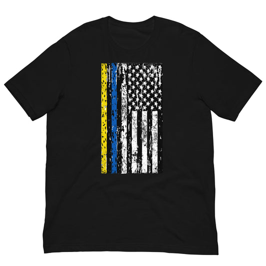 Ukrainian American Flag T-shirt Black / XS