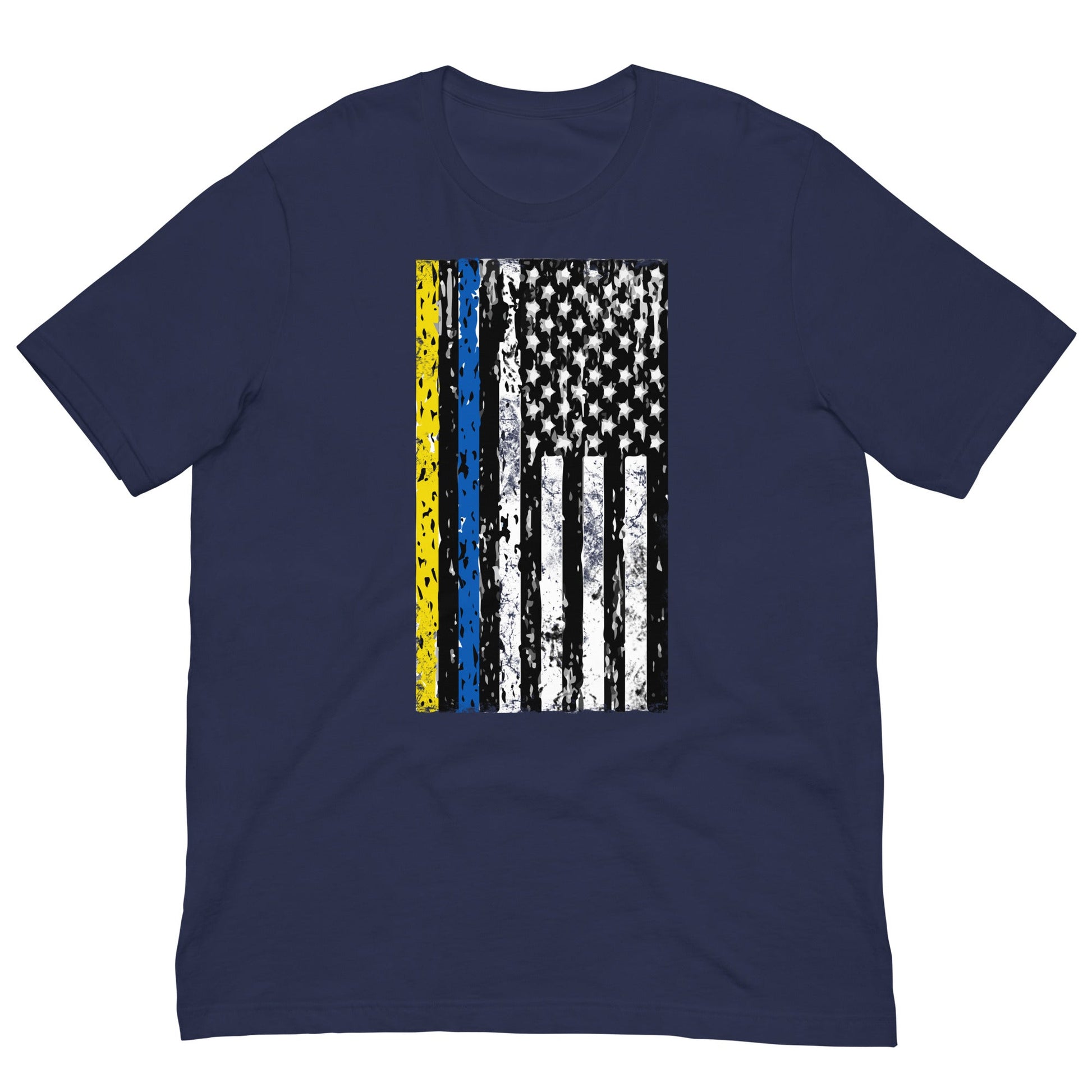 Ukrainian American Flag T-shirt Navy / XS