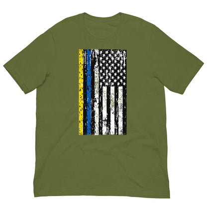 Ukrainian American Flag T-shirt Olive / S