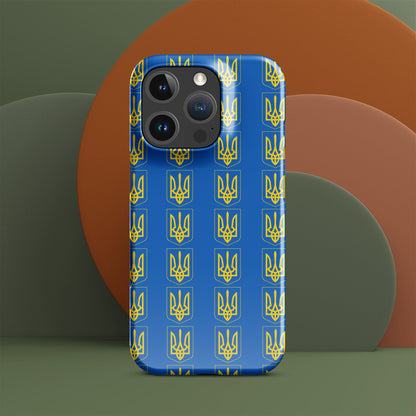 Ukrainian Coat of Arms iPhone Case – Tryzub Ukraine Trident Design | Sleek & Durable Phone Cover iPhone 16 Pro