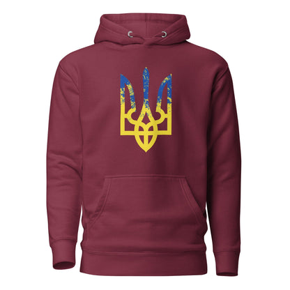 Ukrainian Trident Тризуб Hoodie Maroon / S