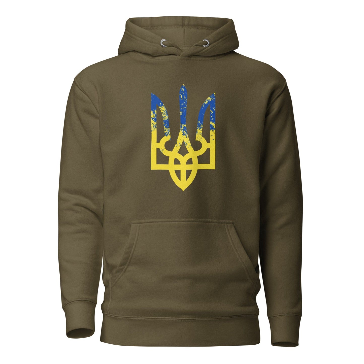 Ukrainian Trident Тризуб Hoodie Military Green / S