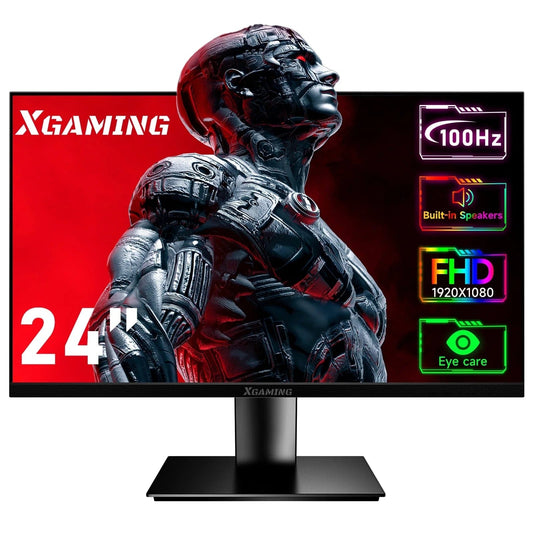 Ultra-Thin 24Inch 100Hz Gaming Monitor, FHD 1080P LED Monitor, 1920*1080P Monitor for Home Office, IPS HDR Computer Monitor HDMI Display with Low Blue Light, Free Sync, VESA Compatible 24" / 24Inch