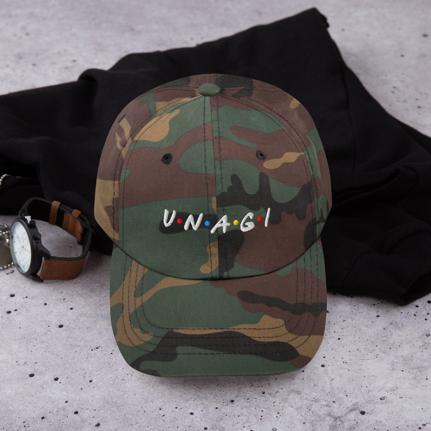 Unagi Funny TV show Embroidered Hat Green Camo