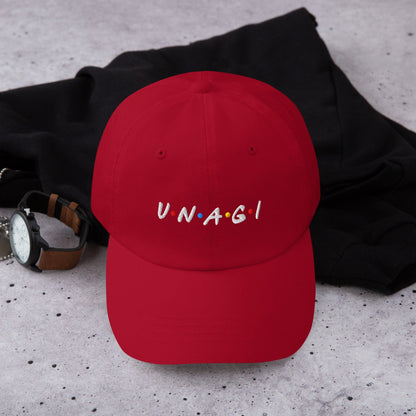 Unagi Funny TV show Embroidered Hat Cranberry