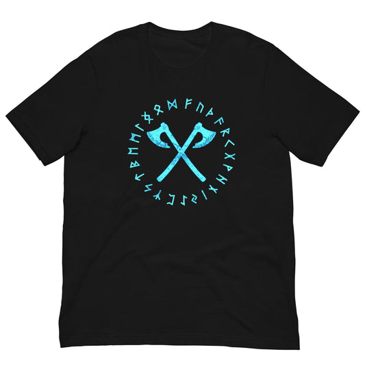 Viking Axes and Runes T-shirt Black / XS