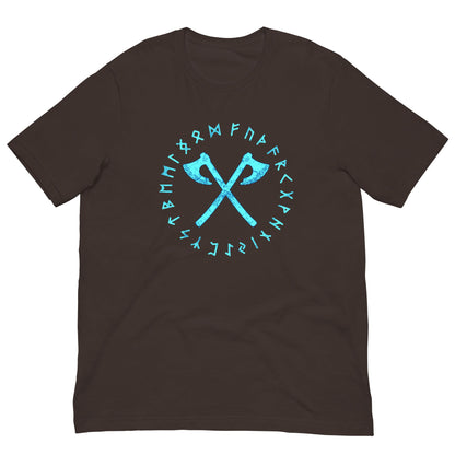 Viking Axes and Runes T-shirt Brown / S