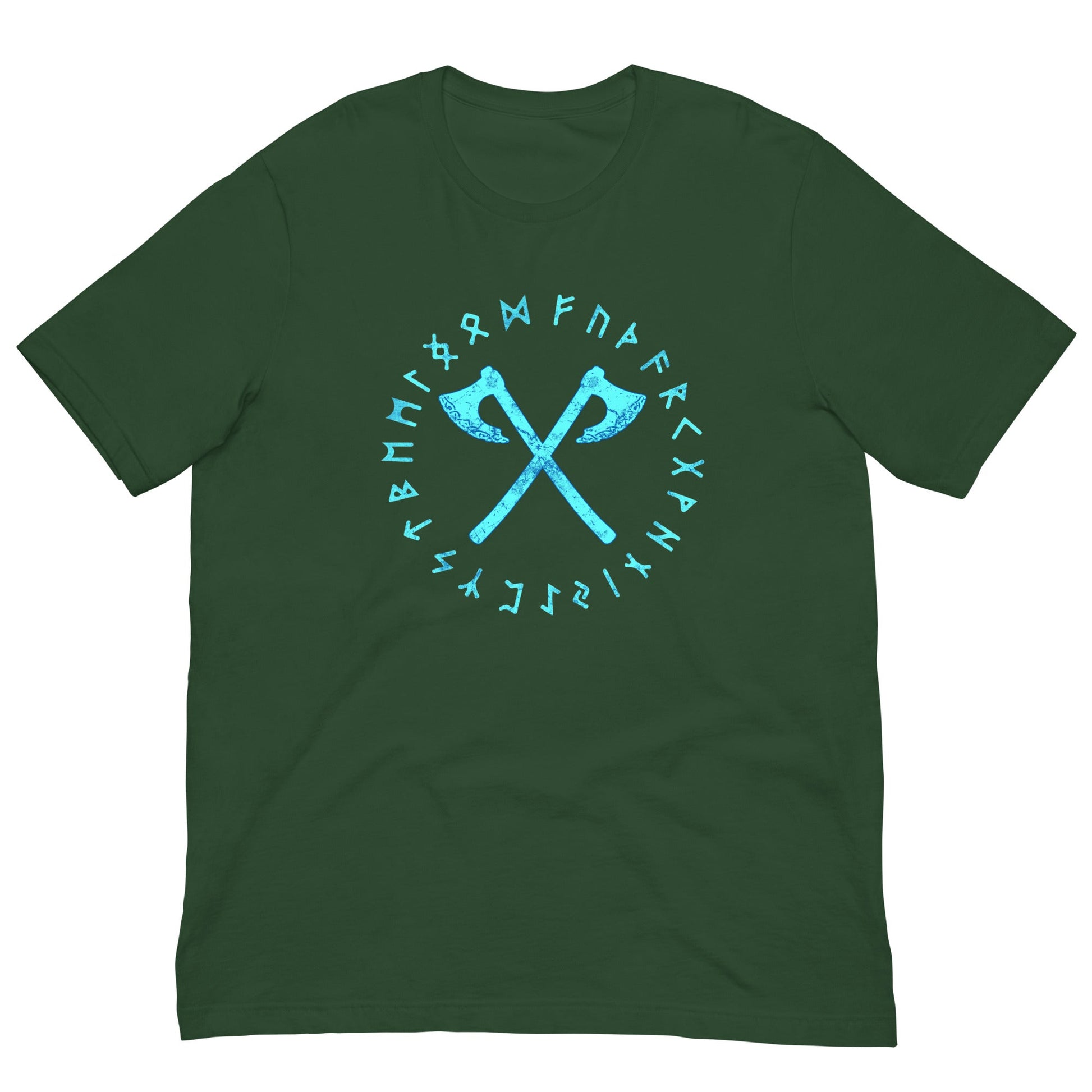 Viking Axes and Runes T-shirt Forest / S