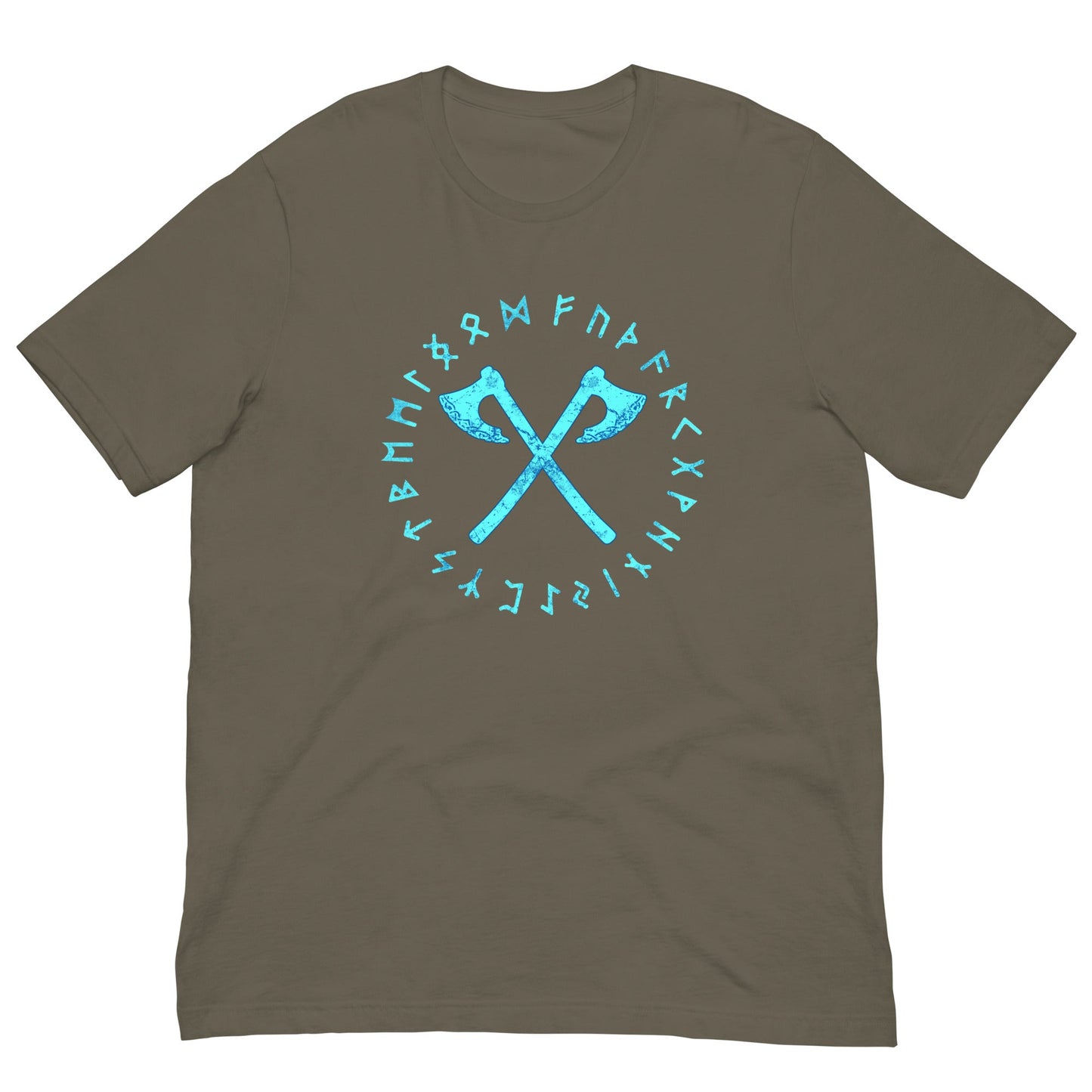 Viking Axes and Runes T-shirt Army / S