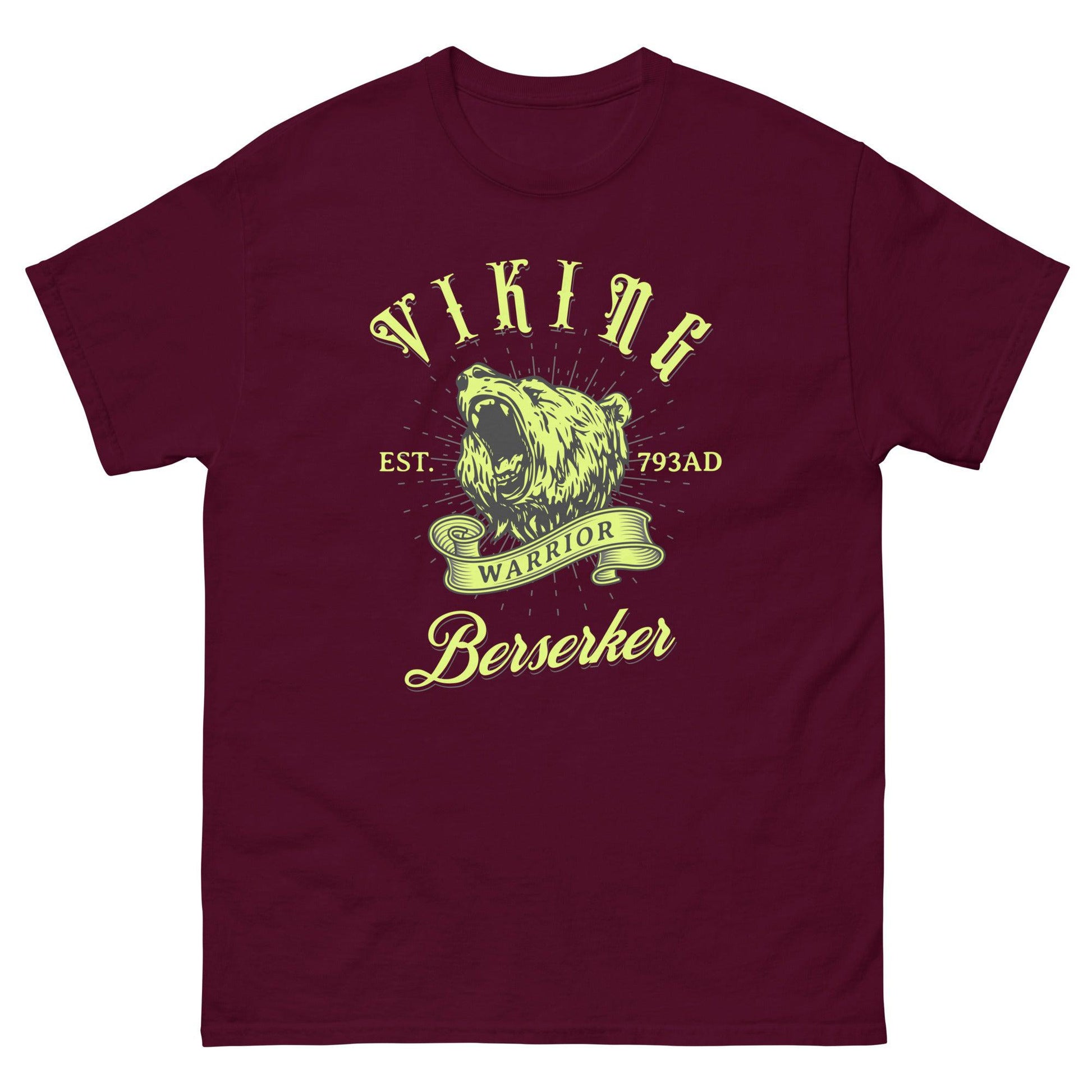 Scar Design Maroon / S Viking Berserker Warrior T-shirt