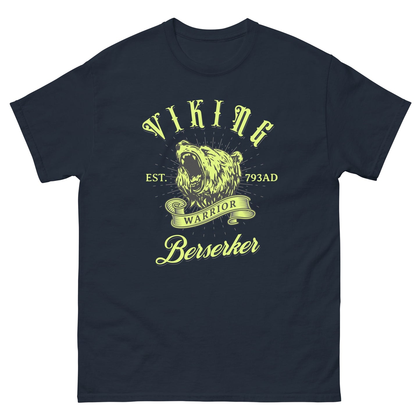 Scar Design Navy / S Viking Berserker Warrior T-shirt