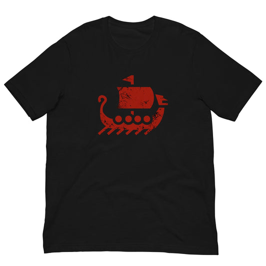 Viking Drakkar Ship T-shirt Black / XS