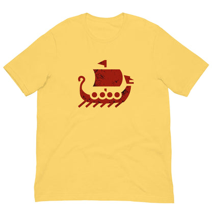 Viking Drakkar Ship T-shirt Yellow / S