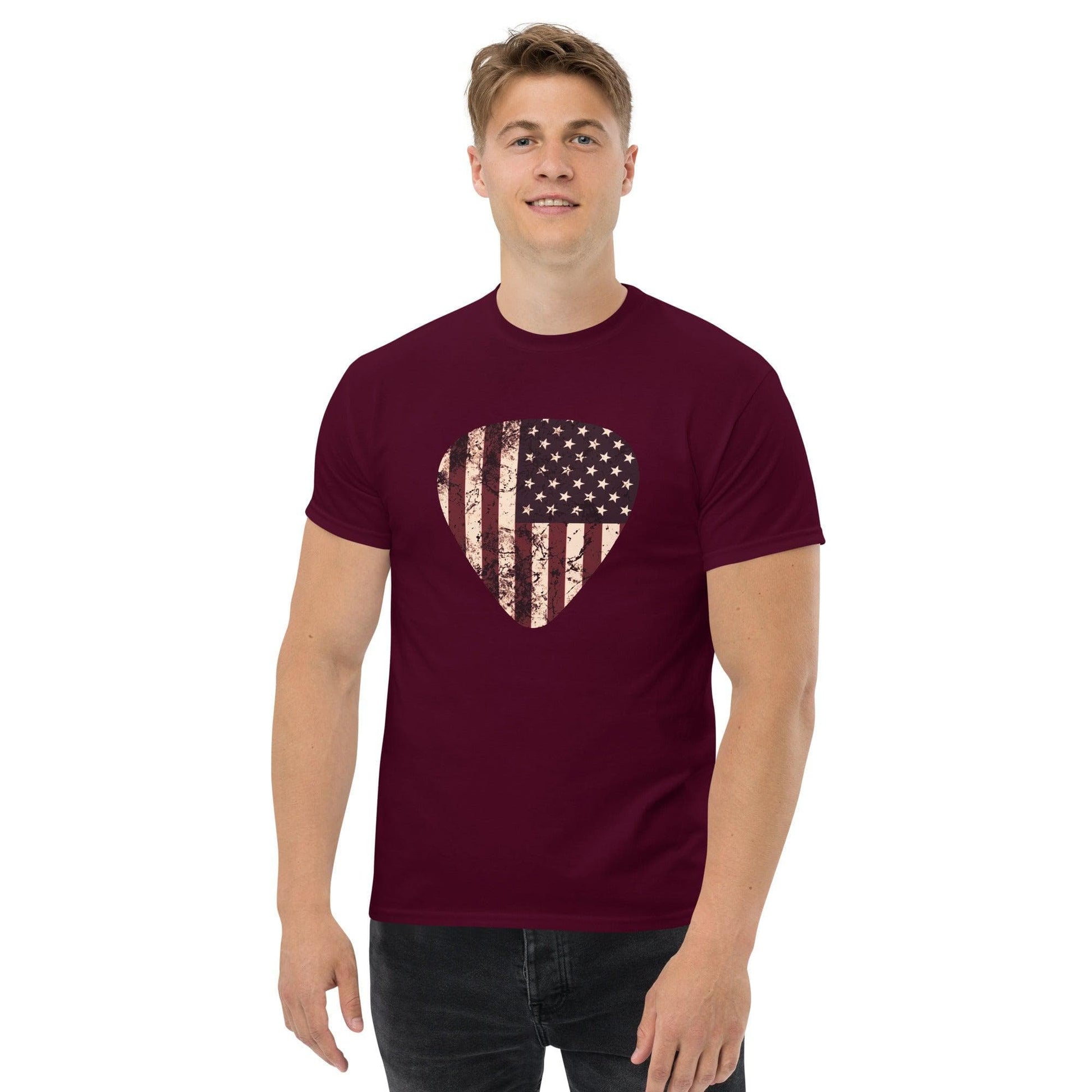 Vintage American Flag Guitar Pick T-shirt