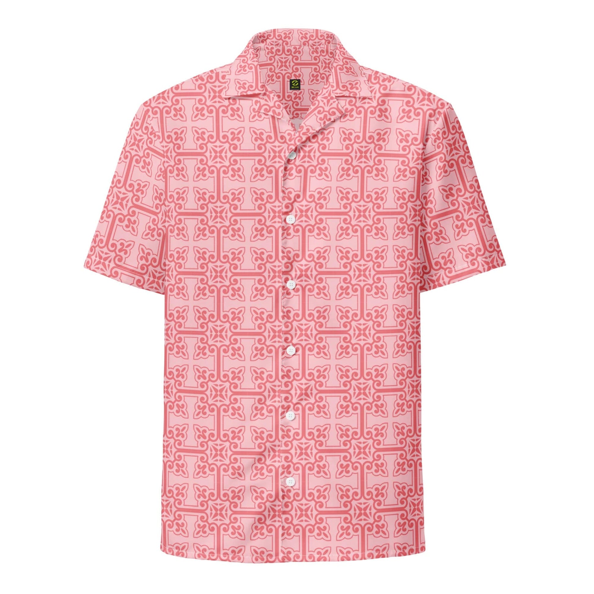 Vintage Chic Retro Pink Unisex Button-Up Shirt 2XS