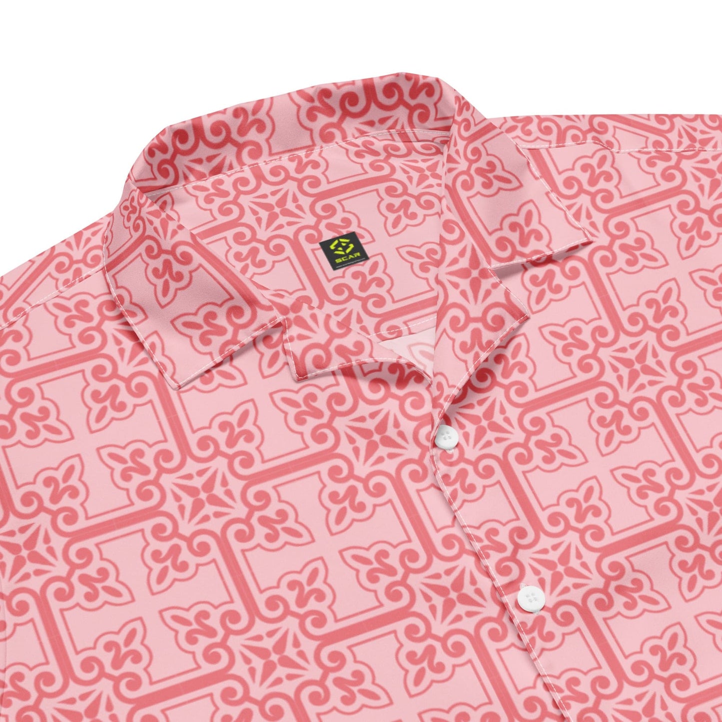 Vintage Chic Retro Pink Unisex Button-Up Shirt