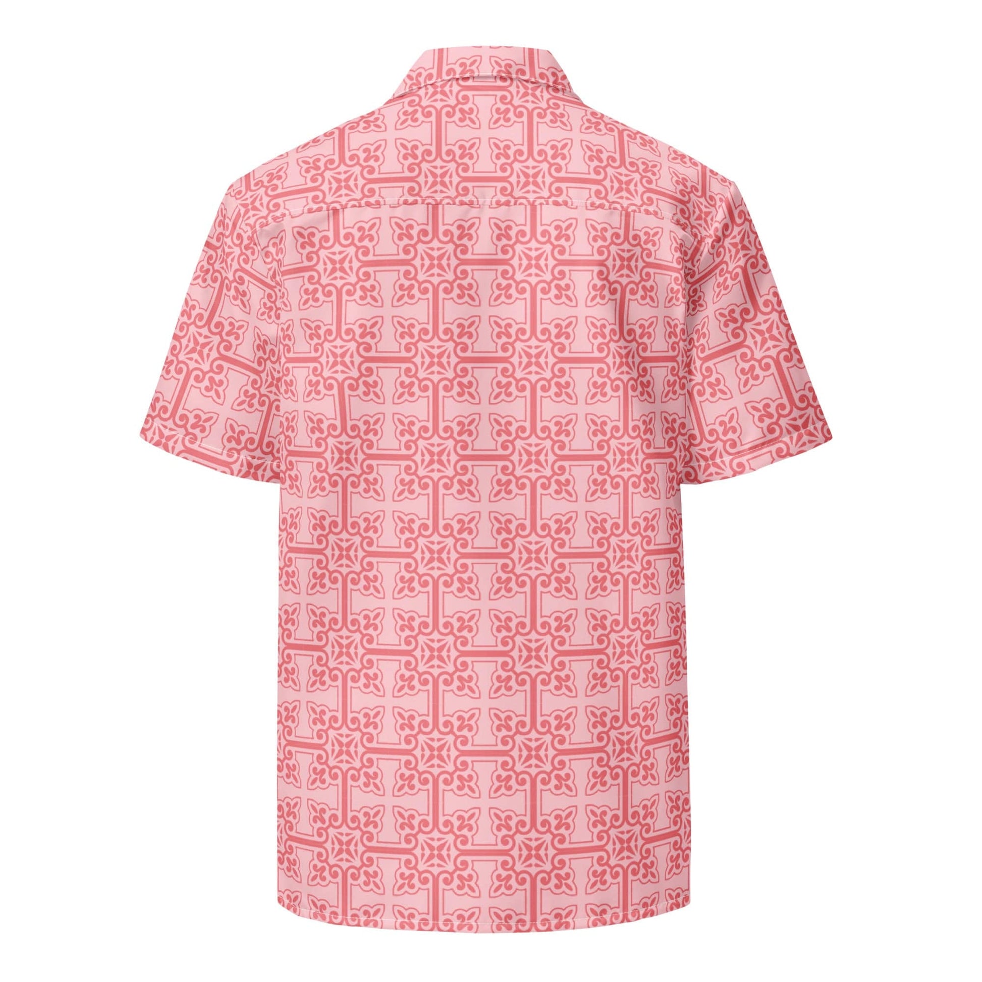 Vintage Chic Retro Pink Unisex Button-Up Shirt