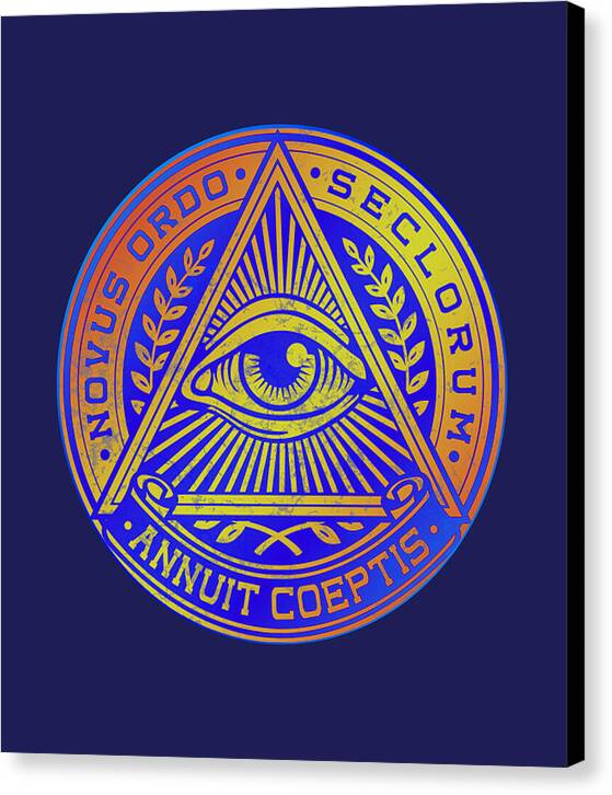 Vintage Illuminati Symbol Novus Ordo Seal - Canvas Print