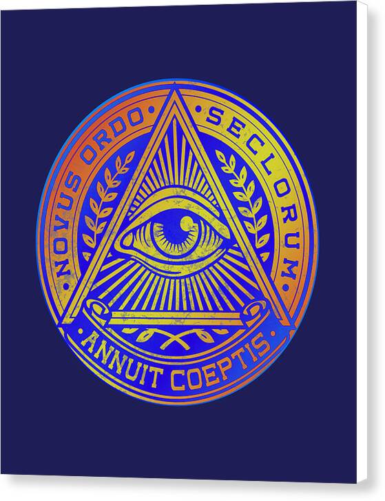 Vintage Illuminati Symbol Novus Ordo Seal - Canvas Print