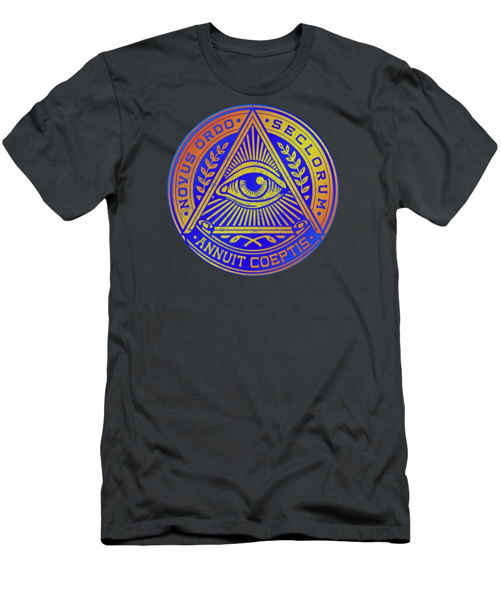 Vintage Illuminati Symbol Novus Ordo Seal - T-Shirt