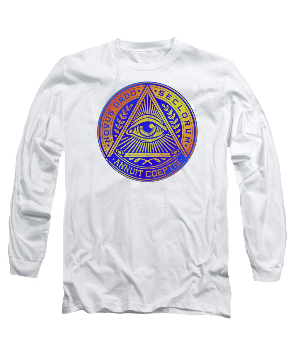 Vintage Illuminati Symbol Novus Ordo Seal - Long Sleeve T-Shirt